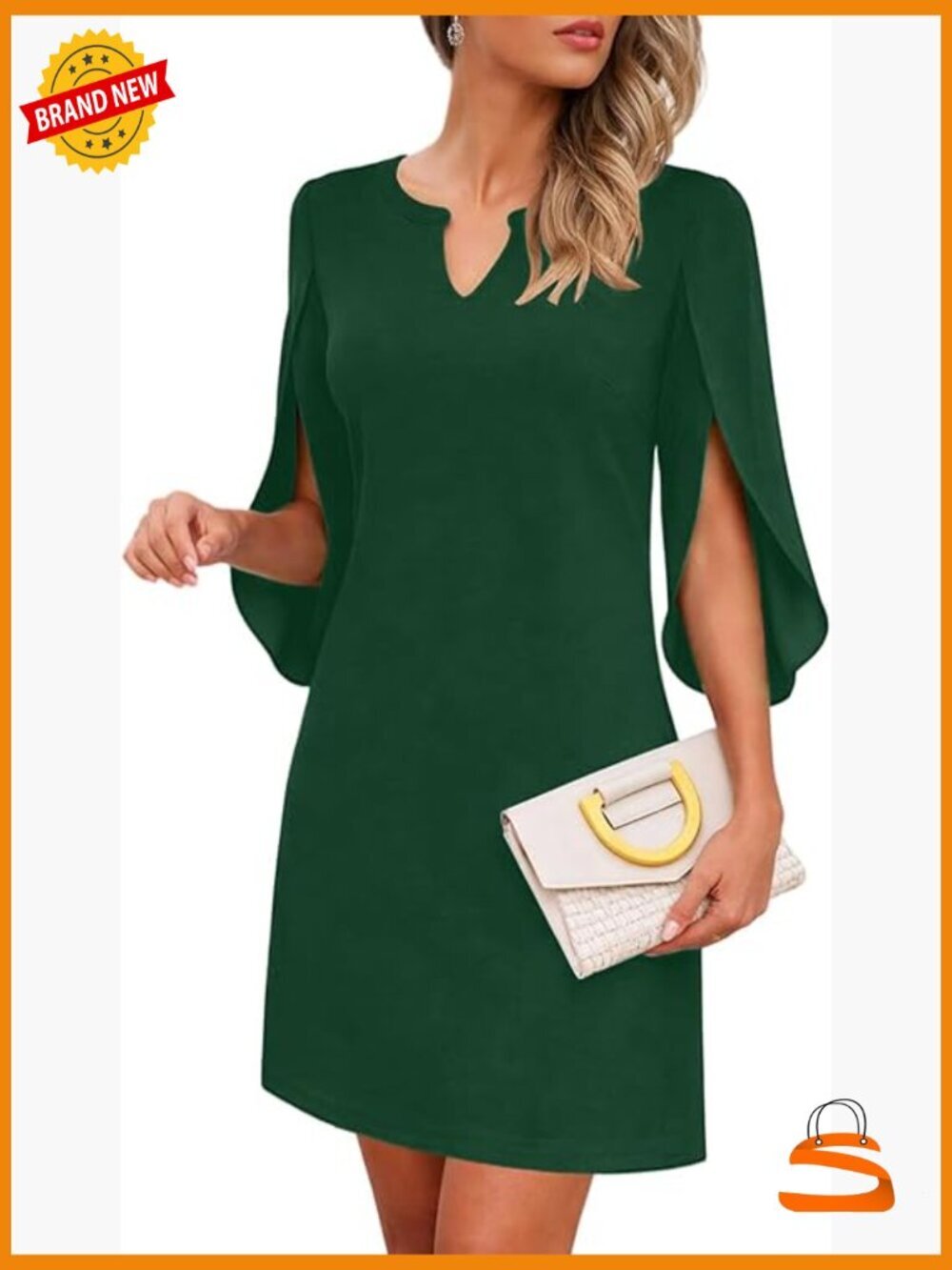 Flutter Chiffon Sleeve A-Line Kneelength Cocktail Dress